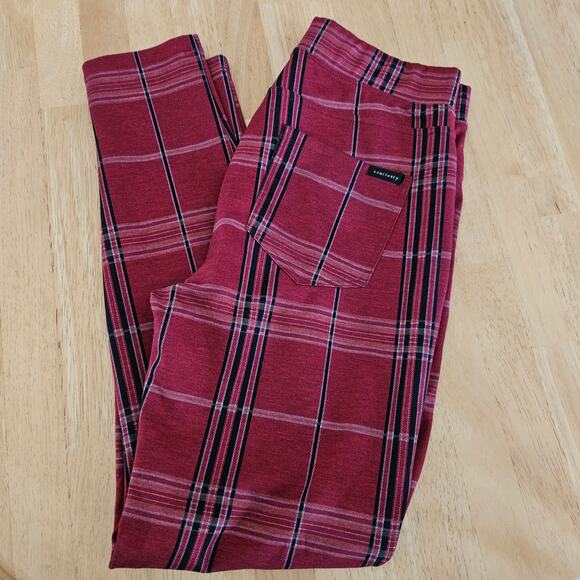 Sanctuary Plaid Pull-On Slim Leg Pant Stretch - Red Multi- Sz S EUC - Picture 7 of 7
